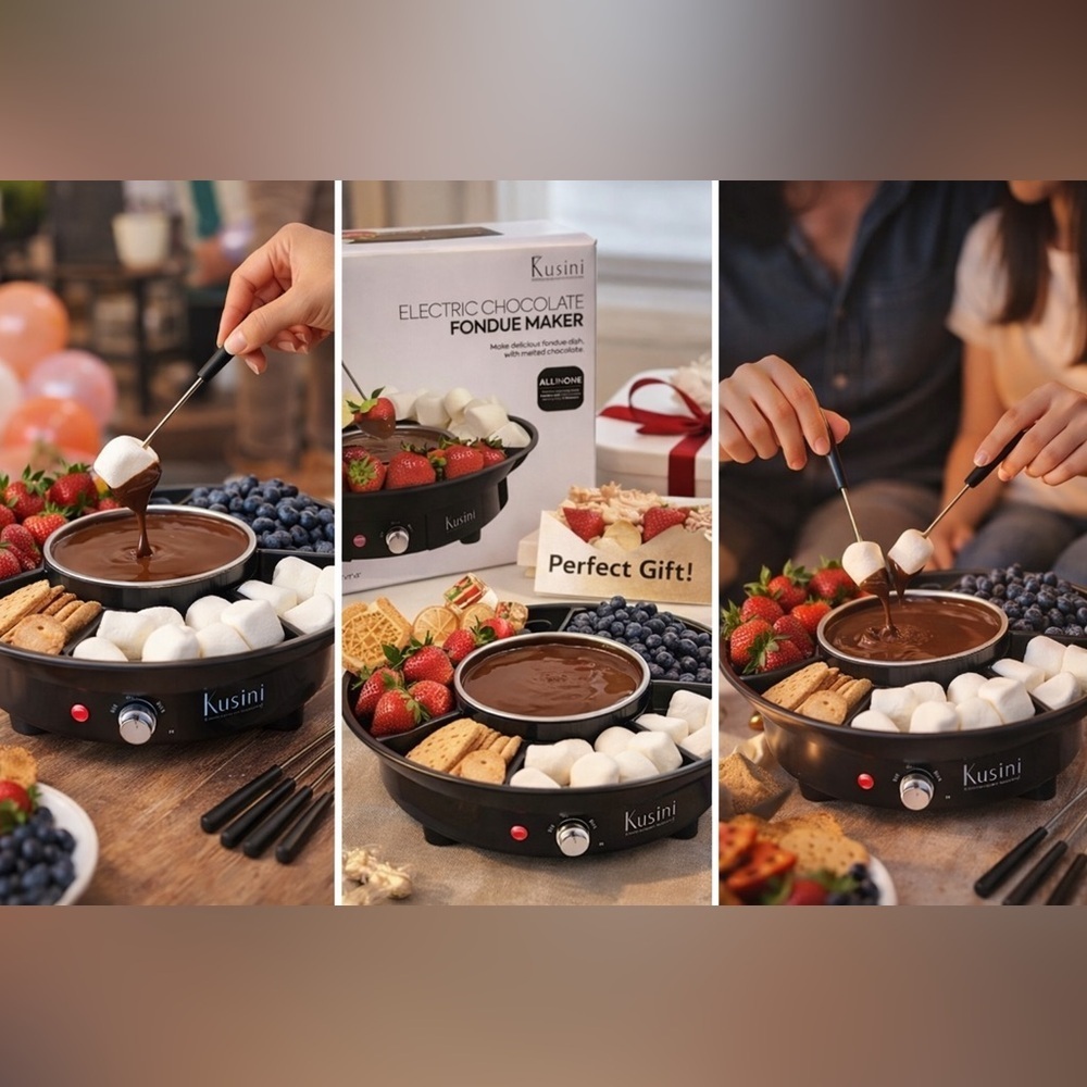 š« Kusini Electric Chocolate Fondue Maker Partyā Dessert Melting Pot NIBāØ